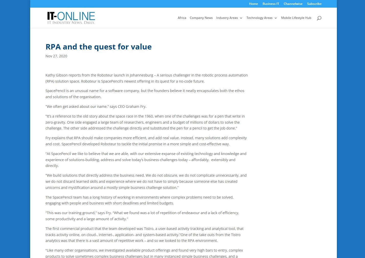 RPA and the Quest for Value